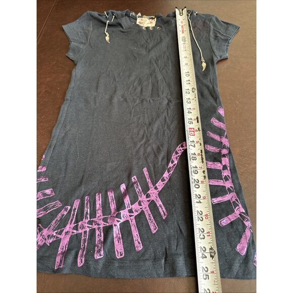 Kishi Cosmos Black Graphic Tee With Purple Angel Wing Design M - Picture 5 of 6